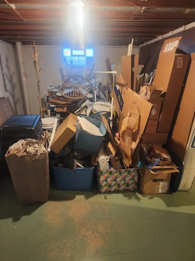 Roll-off dumpster container at job site for 6 Yard Dumpster Rental in Uniontown